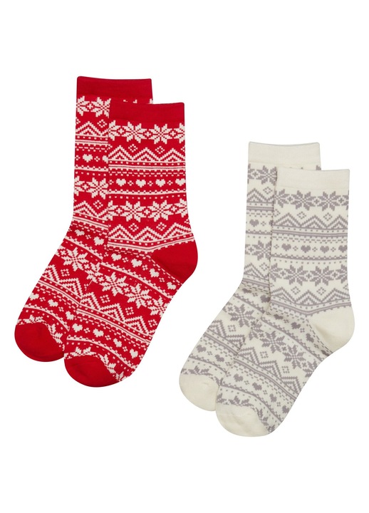 Sosete dama, de Craciun rosu-alb Hygge Bloovii, Rosu