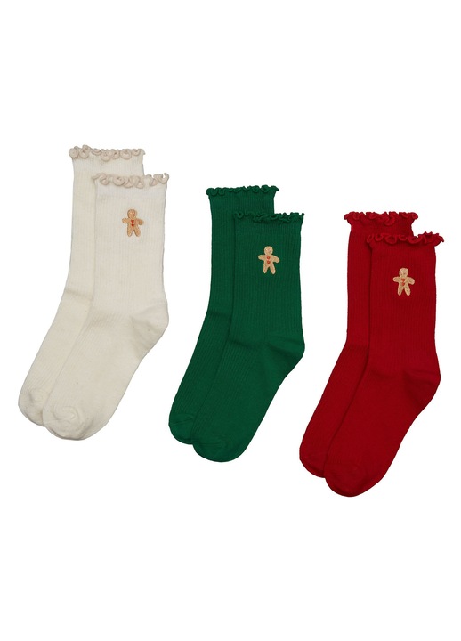 Sosete dama, de Craciun verde, rosu, alb Cinnamon Bloovii, Verde