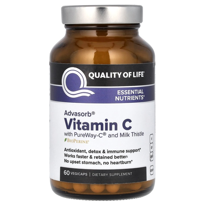 Supliment alimentar Advasorb, Quality Of Life, vitamina C, 60 capsule vegetale