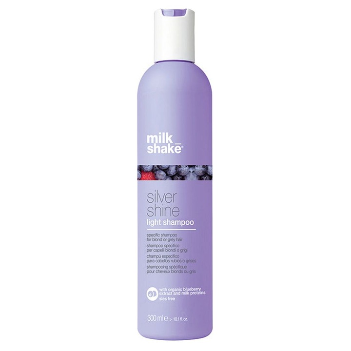 Sampon nuantator Milk Shake Silver Shine Light 300 ml, delicat pentru par blond, gri sau alb