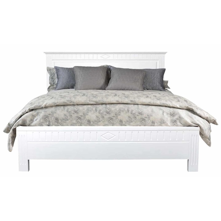 Pat Natalie, Lemn Masiv, 140 x 200 cm, Alb