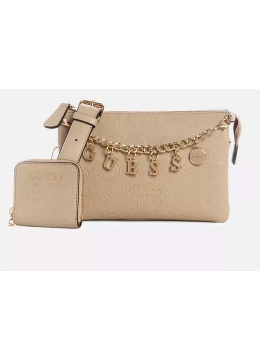 Чанта през рамо, GUESS, Amarantha, кафява, 21x14x10 cm