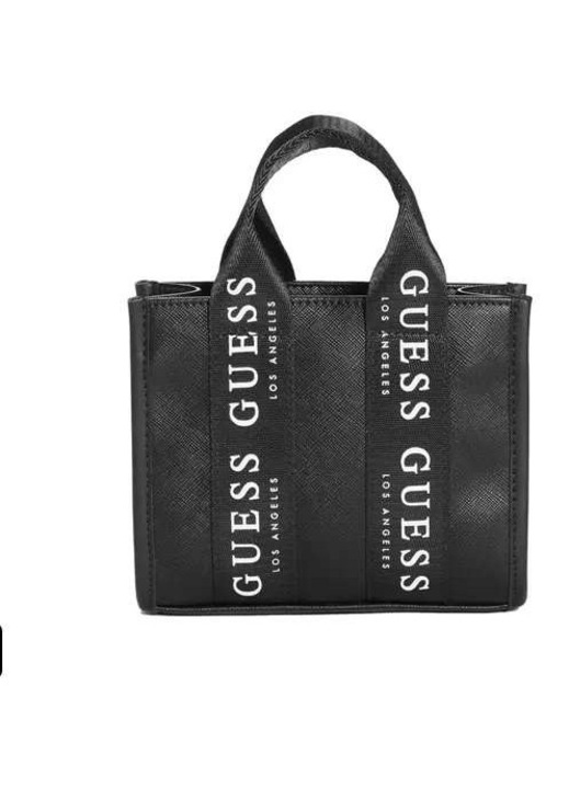 Чанта през рамо, GUESS, Logo-Tape Mini, черна, 18x15x6 см