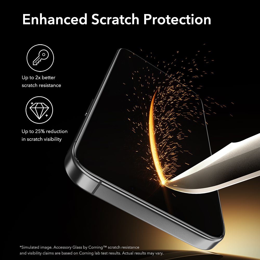 Folie sticla ESR UltraFit Tempered Glass, Kit montare inclus, compatibila cu iPhone 16 Pro / iPhone 17, Transparent