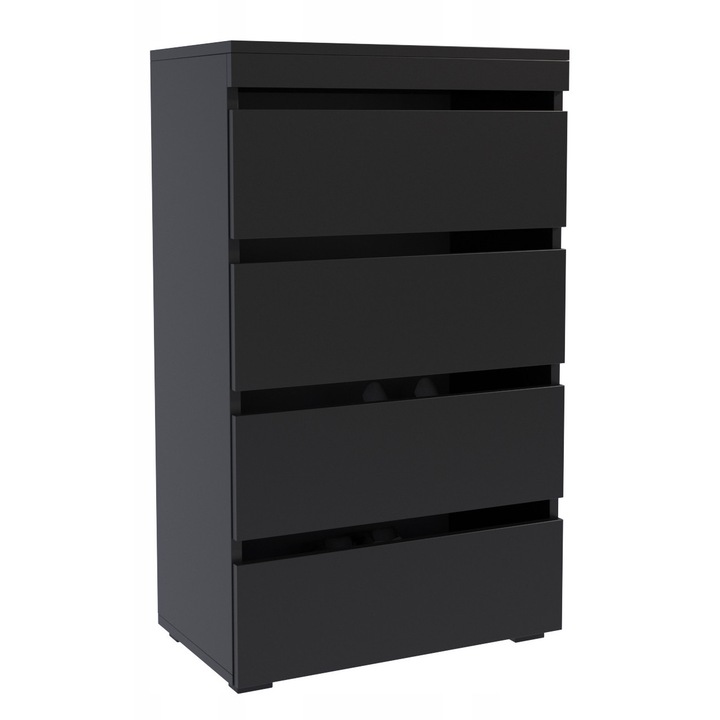 Per La Vita Figaro cipősszekrény, 4 fiókos, fekete, 60x103,8x37cm