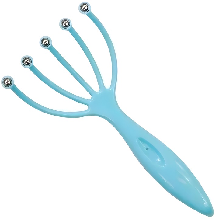 Fejmasszírozó ER4, 19x8,5cm, kék, acélgolyókkal