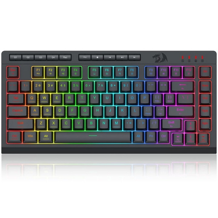 Клавиатура Gaming с кабел Redragon Crescent, RGB подсветка, Черен