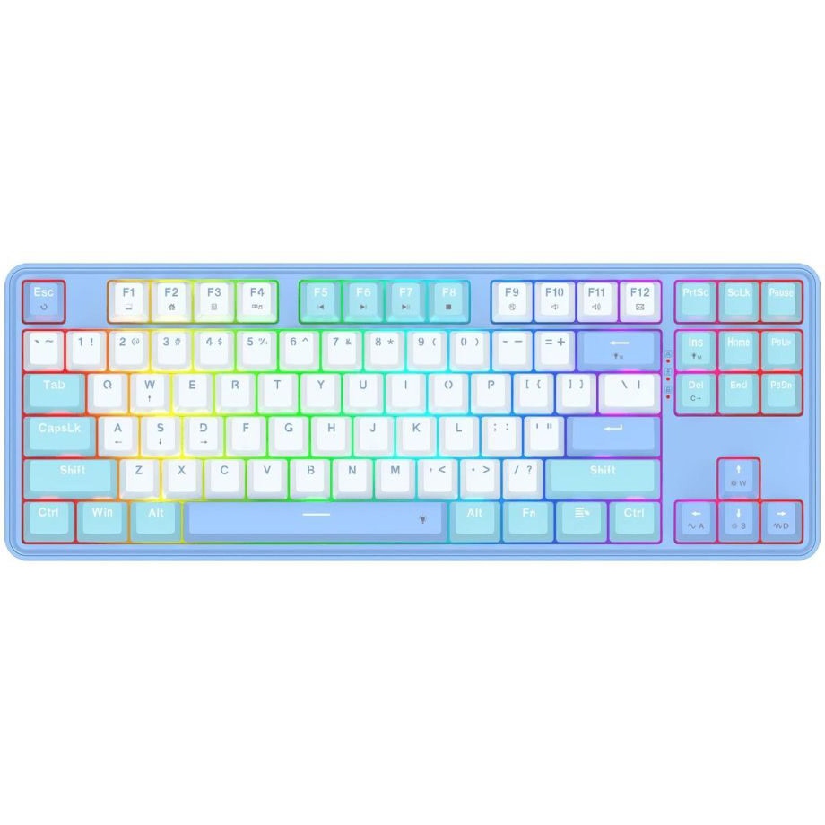 Tastatura gaming mecanica cu fir Redragon Star Blade, iluminare RGB, switch-uri liniare Redragon gri, Albastru