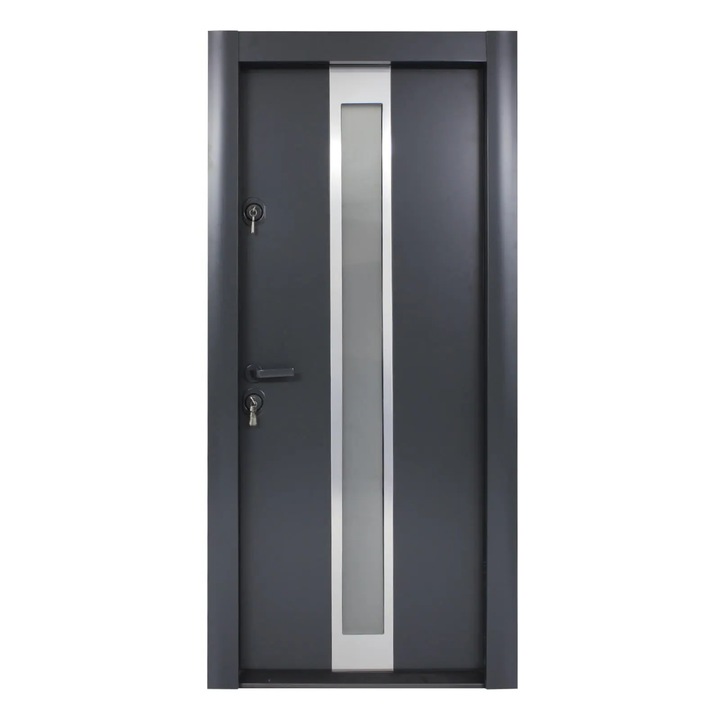 Usa Alcobond S 709, pentru exterior, foaie de usa exterior aluminiu compozit bond, deschidere dreapta, antracit, 88x201 cm