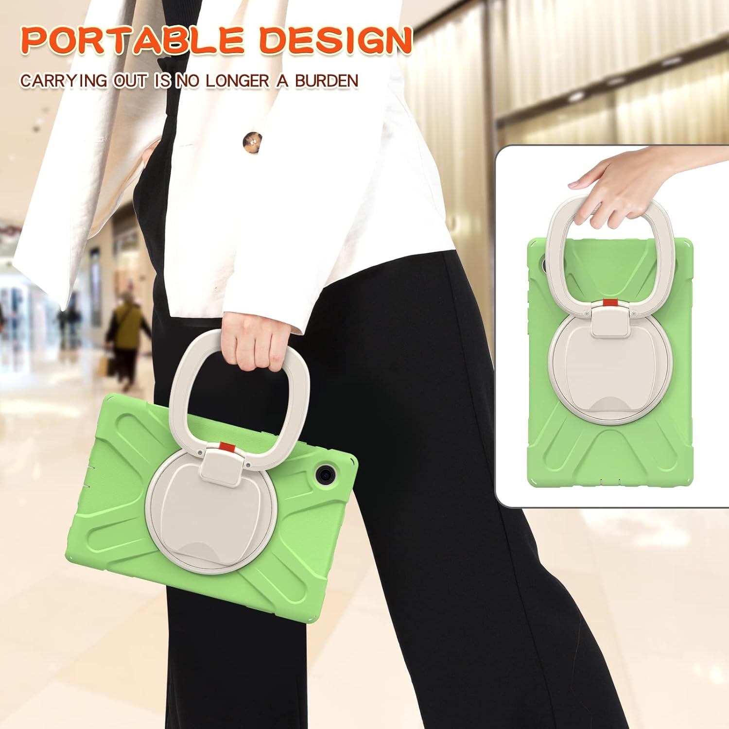 Husa de Protectie pentru iPad Air 11/ Air5, Antisoc, Suport 360°, Suport SmartPEN, Carcasa Robusta, Stand Rotativ, Copii & Adulti, Verde deschis