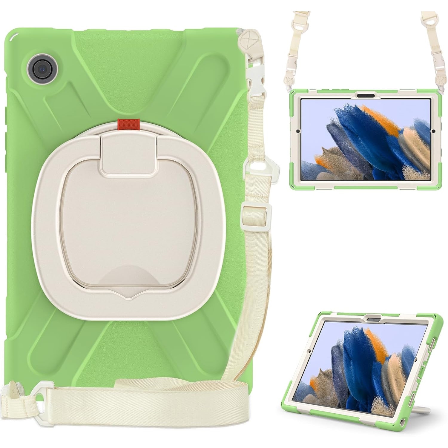 Husa de Protectie pentru iPad Air 11/ Air5, Antisoc, Suport 360°, Suport SmartPEN, Carcasa Robusta, Stand Rotativ, Copii & Adulti, Verde deschis