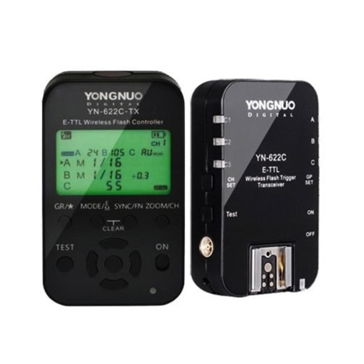 Kit declansatoare wireless Yongnuo YN622C-TX + YN622C II E-TTL Canon
