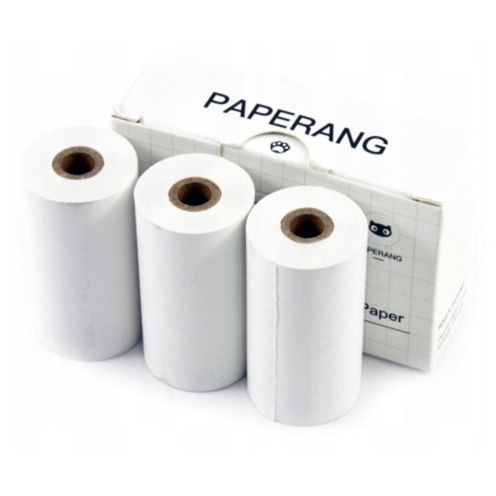 Insertie hartie, Paperang, P-PTZ, 57 mm, 3 role, calitate inalta, imprimari de lunga durata, imprimare termica, 300 dpi, multicolor, set de 3 role de hartie, hartie, pentru imprimanta Paperang P2, compatibila cu dispozitivul Paperang P2, usor de utilizat