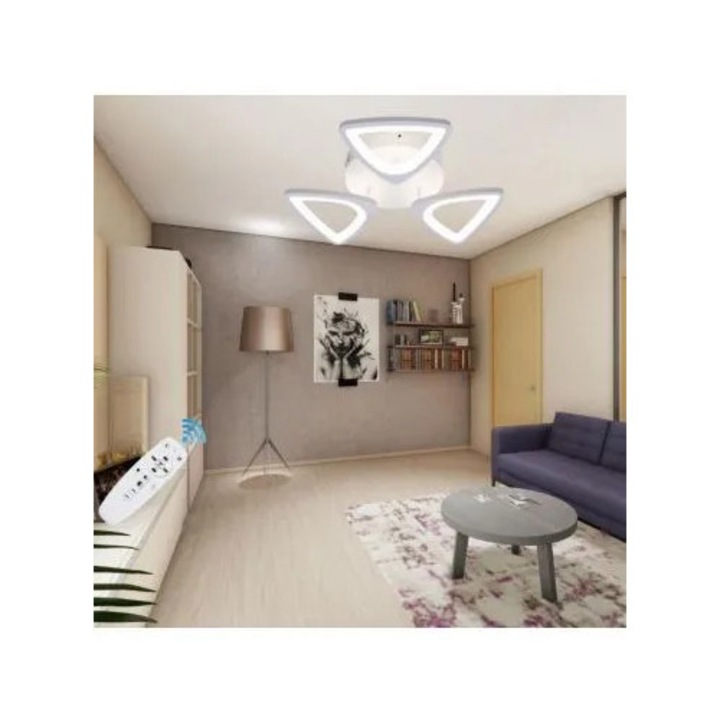 Lustra led dimabila, 50W, 450 mm x 85 mm, Alb