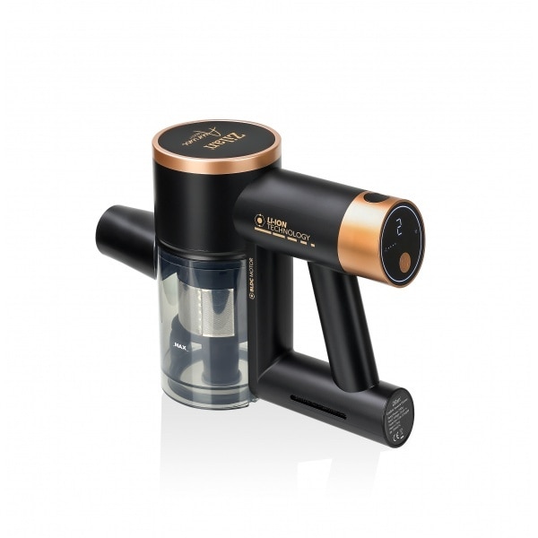 Aspirator vertical Vionex Zilan Aurum 220W, fara fir, 6 trepte, tub pliabil, filtru HEPA, autonomie 40min, LED, 350ml, negru-auriu