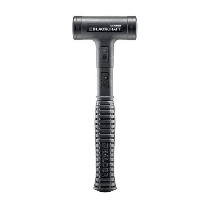 Ciocan cu capete moi Halder Blackcraft fara recul cu coada din otel manson antialunecare ergonomic din poliuretan 300 mm
