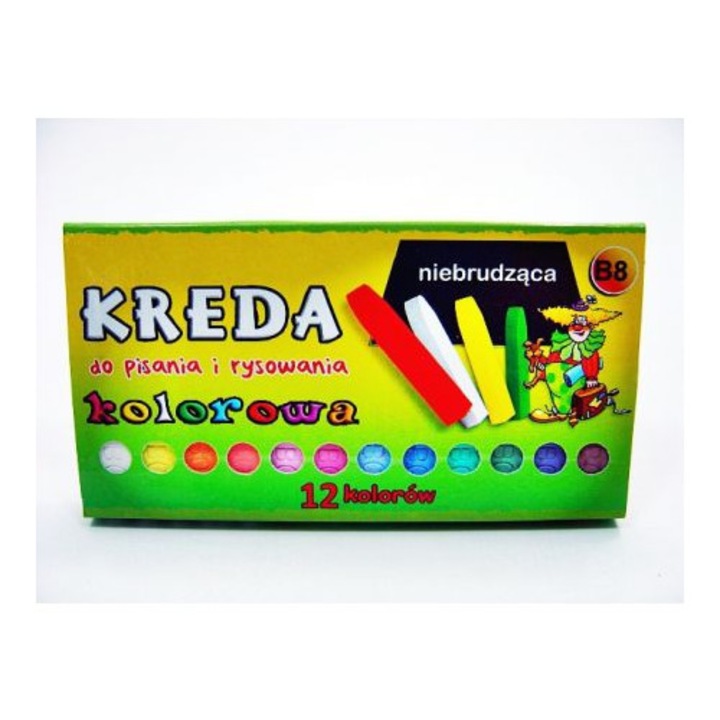 Creta colorata Mar-Bor, set 12 bucati, sigilata CE, pentru copii