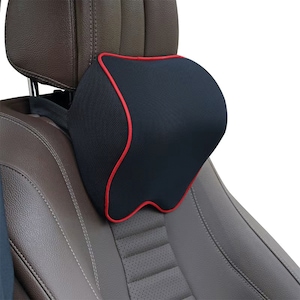 Perna Auto pentru Sustinerea Gatului in Timpul Condusului, din Burete cu Memorie Ortopedic, pentru Scaunul oricarei Masini, Confort si Relaxare pentru Gat si Umeri, Accesoriu Premium pentru Soferi si Pasageri, Negru cu Accent Rosu, PriStyle®