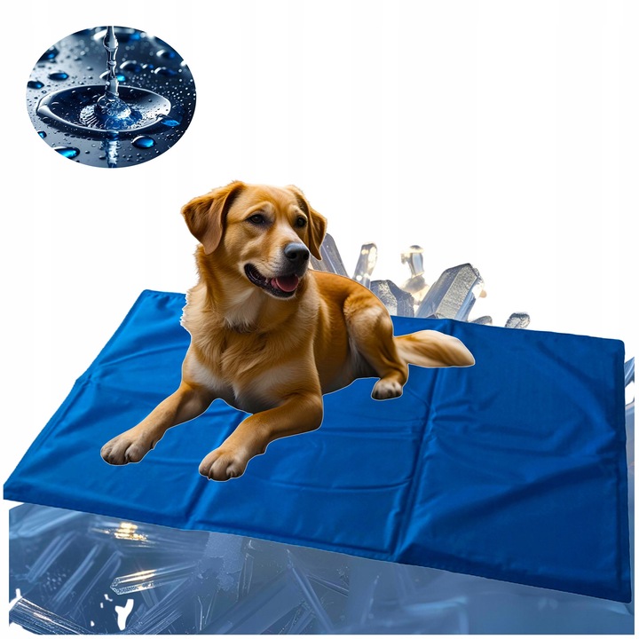 Охлаждаща постелка за кучета и котки, OGRODPRO, 90x50см, синя, водоустойчива, лесна за почистване