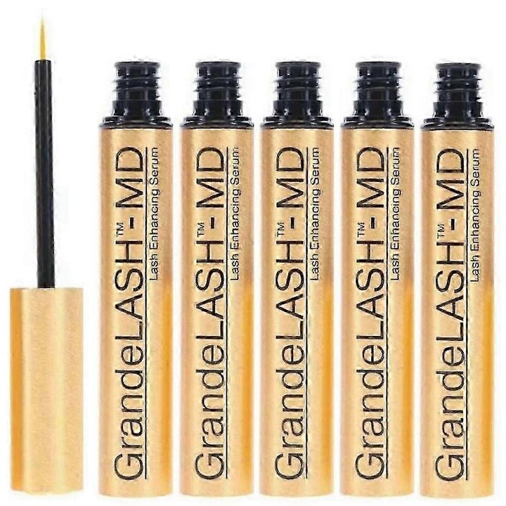Serum pentru imbunatatirea genelor GrandeLASH MD, 4ml, set de 5 bucati, pentru gene mai lungi si mai dese, vegan, fara crueltate