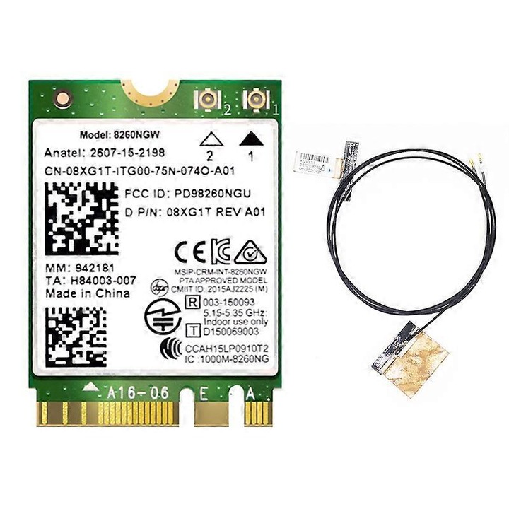 Placa wifi 8260, 2.4g/5ghz, 867m, Bluetooth 4.2, Ngff M.2
