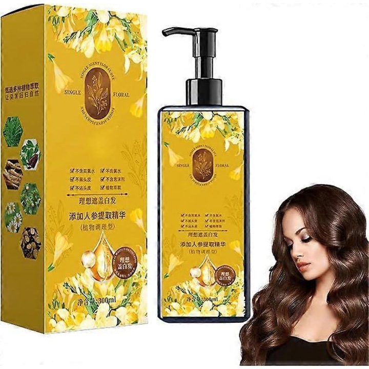 Vopsea de par, nuanta de castaniu, formula pe baza de plante, sampon colorant, 250ml