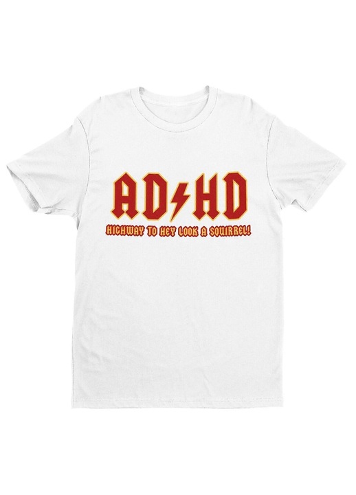 Férfi póló ADHD Highway To Hey, fehér/piros, S INTL