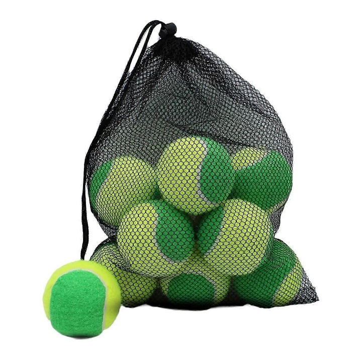 Set 20 elasztikus 2.52", kopásálló, zöld-sárga teniszlabda
