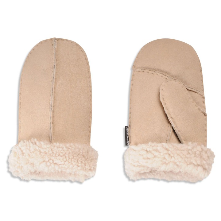 Manusi copii din lana de oaie, cu manseta pliabila, multicolor, marimea L (6-8 ani)