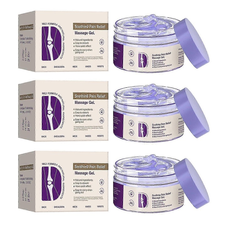 Gel de masaj pentru dureri articulare, 3 piese, 100g, mov