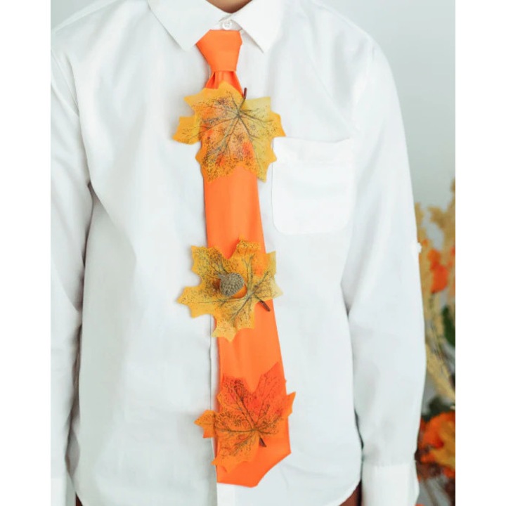 Cravata Cu Frunze, Portocalie, Regele Toamnei