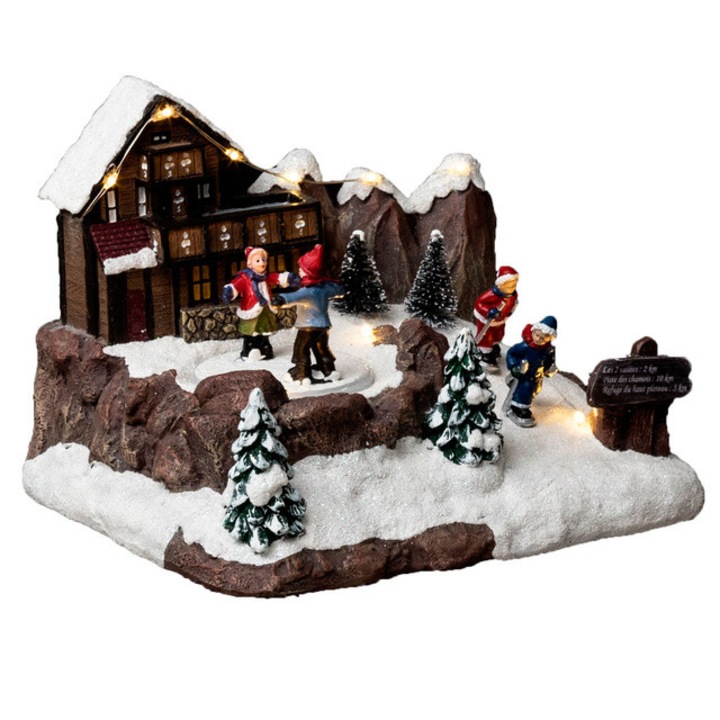 Figurina de Craciun Patinoar cu iluminare LED