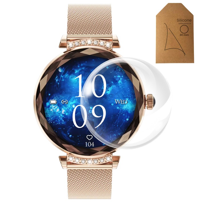 Folie de protectie Smartwatch Evolve-x, silicon, 30mm, display rotund