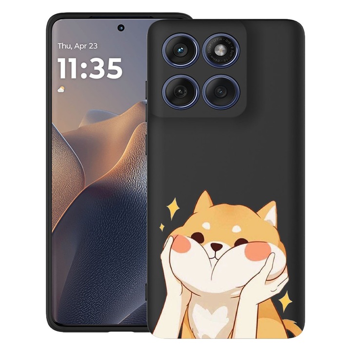 BestCase® Калъф за Motorola Edge 60 Fusion / Edge 60 от Ултра Тънък Силикон с Дизайн Емоджи - Сладка Котка, 2026265 B 596