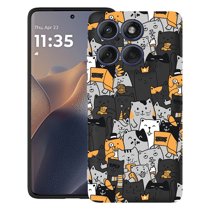 BestCase® Калъф за Motorola Edge 60 Fusion / Edge 60 от Ултра Тънък Силикон с Дизайн на Котешка Шапка, 2026265 B 1030