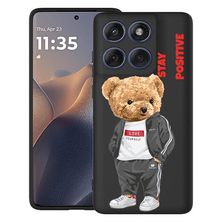 BestCase® Калъф за Motorola Edge 60 Fusion / Edge 60 от Ултра Тънък Силикон с Дизайн Stay Positive - Мече, 2026265 B 926