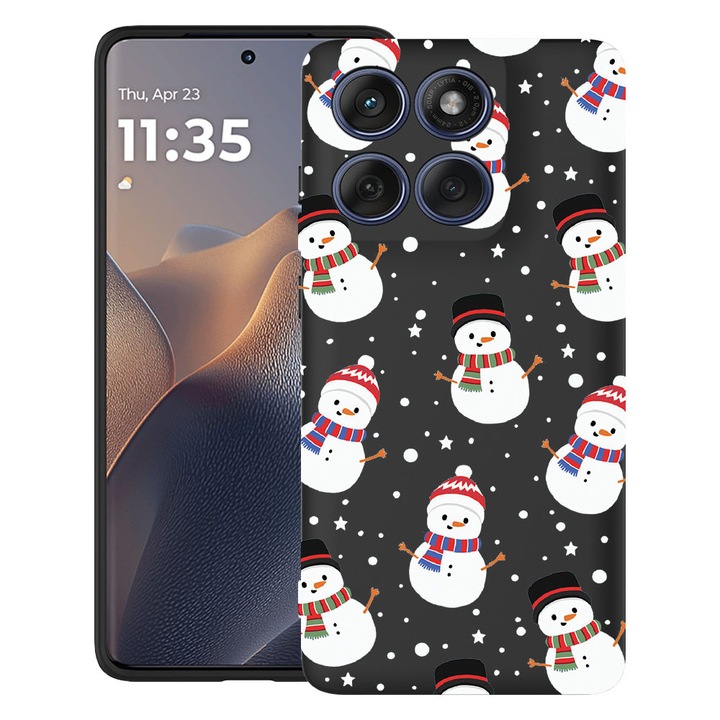 BestCase® Husa TPU Ultra Slim Compatibil cu Motorola Moto G86 Power, cu Design Snowman, 3113067 B 351
