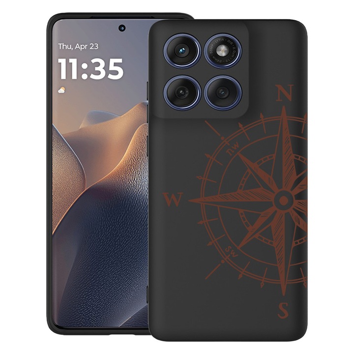 BestCase® Husa TPU Ultra Slim Compatibil cu Motorola Moto G86 Power, cu Design Compass, 3113067 B 971