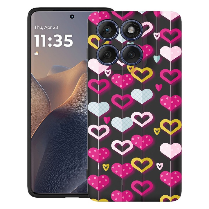BestCase® Калъф за Motorola Edge 60 Fusion / Edge 60 от Ултра Тънък Силикон с Дизайн Lovely Hearts, 2026265 B 185