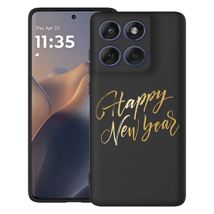 BestCase® Калъф за Motorola Edge 60 Fusion / Edge 60 от Ултра тънък Силикон с дизайн Честита Нова Година, 2026265 B 1825
