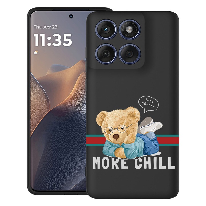 BestCase® Калъф за Motorola Edge 60 Fusion / Edge 60 от Ултра Тънък Силикон с Дизайн More Chill Teddy Bear, 2026265 B 1822