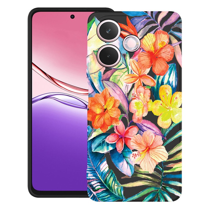 BestCase® Husa pentru OPPO A5 Pro 5G din Silicon Ultra Slim cu Design Topical Flowers, 2043676 B 498