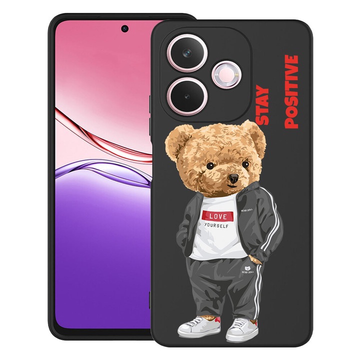 BestCase® Husa pentru OPPO A5 Pro 5G din Silicon Ultra Slim cu Design Stay Positive - Teddy Bear, 2043676 B 926