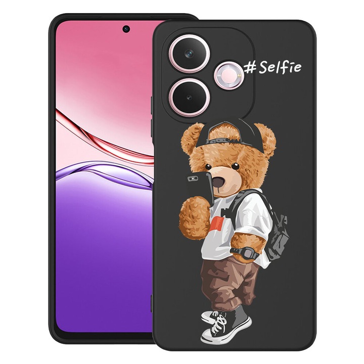 BestCase® Husa pentru OPPO A5 Pro 5G din Silicon Ultra Slim cu Design Selfie Teddy Bear, 2043676 B 925