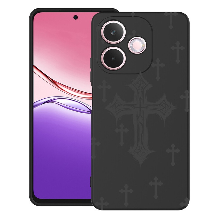 BestCase® Husa pentru OPPO A5 Pro 5G din Silicon Ultra Slim cu Design Cross, 2043676 B 1474