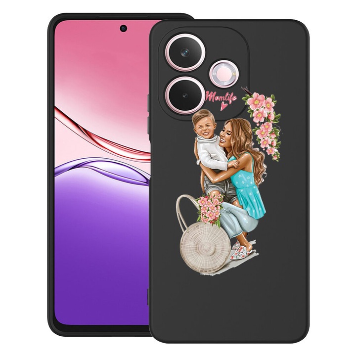 BestCase® Szilikon Ultra Slim tok OPPO A5 Pro 5G-hez Mom Life With a Boy dizájnnal, 2043676 B 559