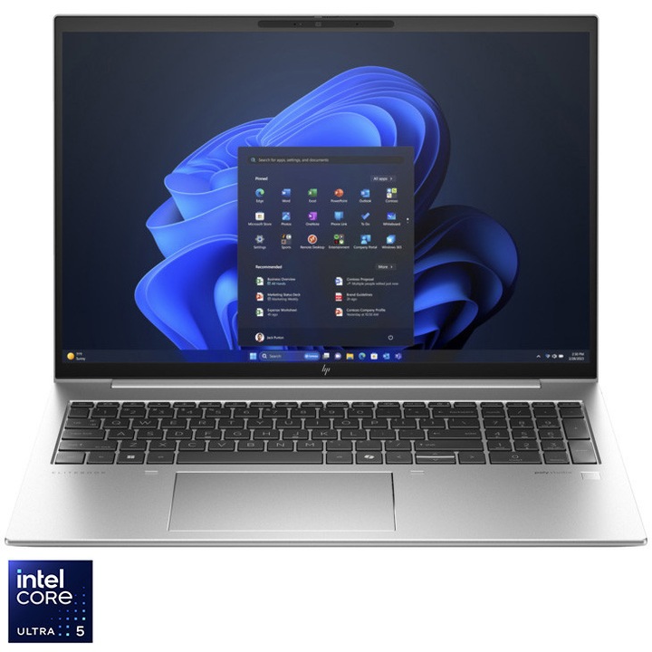 Лаптоп HP EliteBook 860 G11, Intel® Core™ Ultra 5 125U до 4.3GHz, 16.0'' WUXGA, 16GB DDR5 RAM, 512GB SSD, Intel® Graphics, Windows 11 Pro, Silver