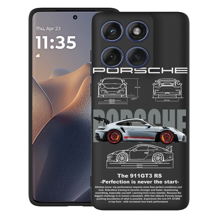 BestCase® Husa TPU Ultra Slim Compatibil cu Motorola Moto G86 Power, cu Design Porsche, 3113067 B 1883