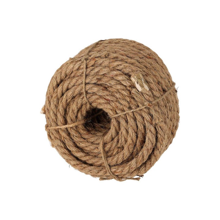 Frânghie jute 14mm, 10m, Proline, împletită din 3 fire