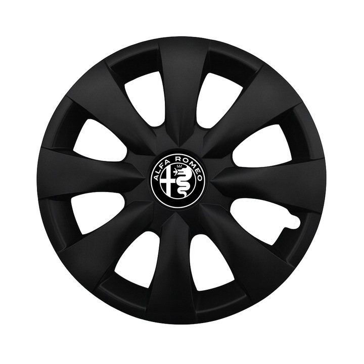 Set 4 Capace Roti R15 AutoSSF ®, Potrivite Jantelor de 15 inch, pentru ALFA ROMEO, Model 316, Black Edition